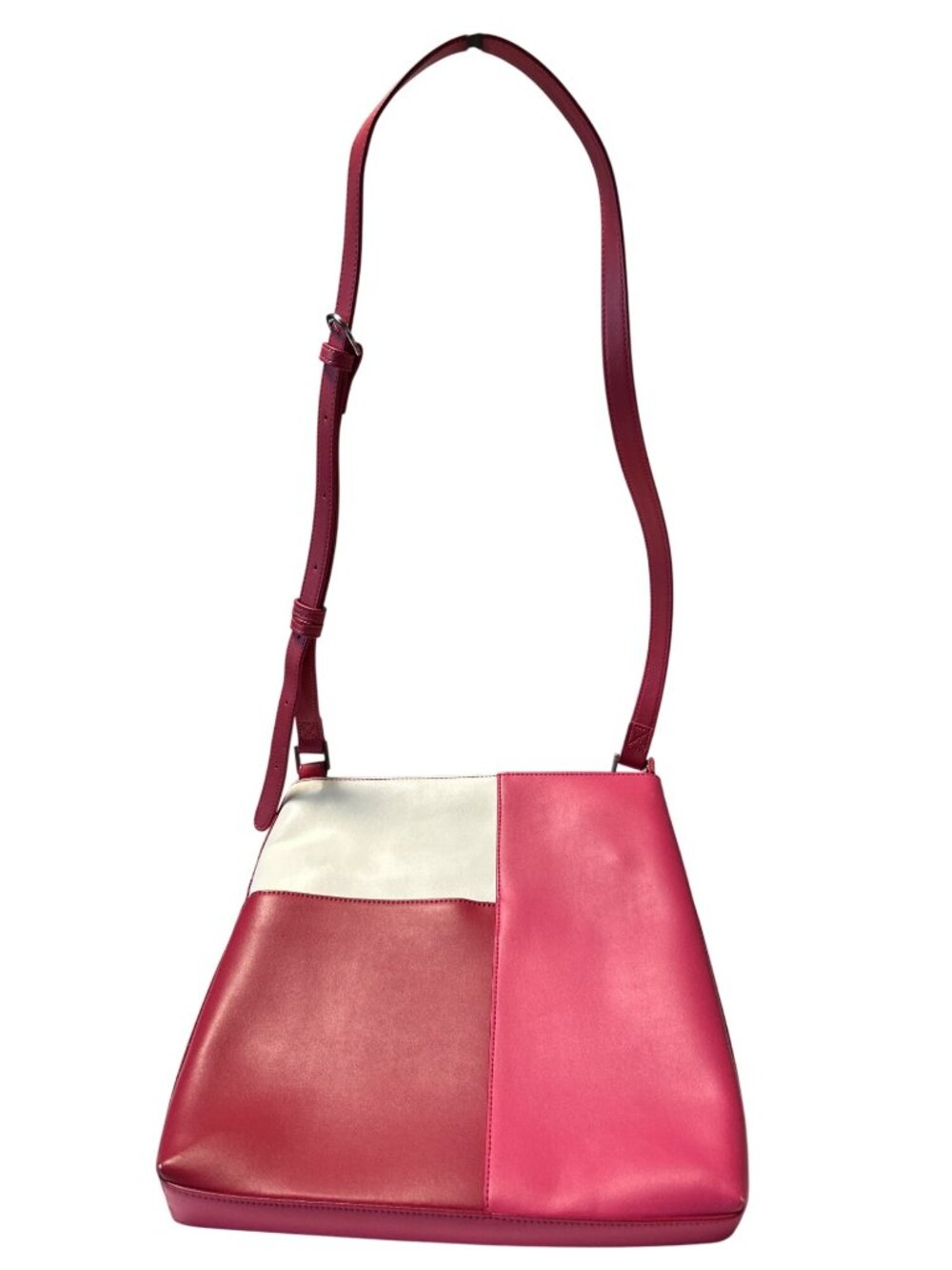 Vera Bradley Colorblock Faux Leather Printed Interior Adjustable Crossbody Bag